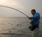 Jimmy applying maximum pressure with the #14 on a shark. Jimmy applying maximum pressure with the #14 on a shark.