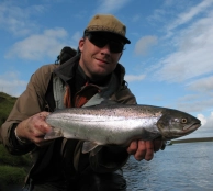 Nils with a small, fresh hen Nils with a small, fresh hen